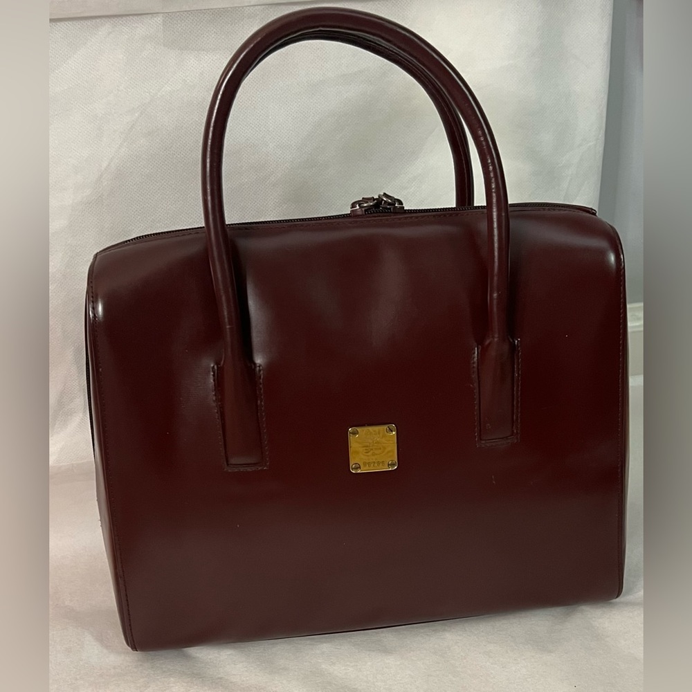 MCM Executive/Work Bag - Burgundy Leather Material - RARE VINTAGE - Picture 8 of 13
